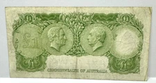 AUSTRALIA 1961 ONE 1 POUND, COOMBS/WILSON , DARK GREEN " HH 08 263106 " VF