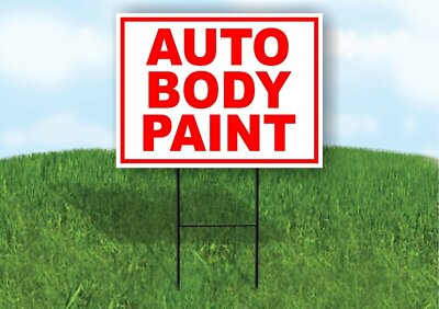 Auto Body Paint RED Yard Sign Road with Stand LAWN SIGN
