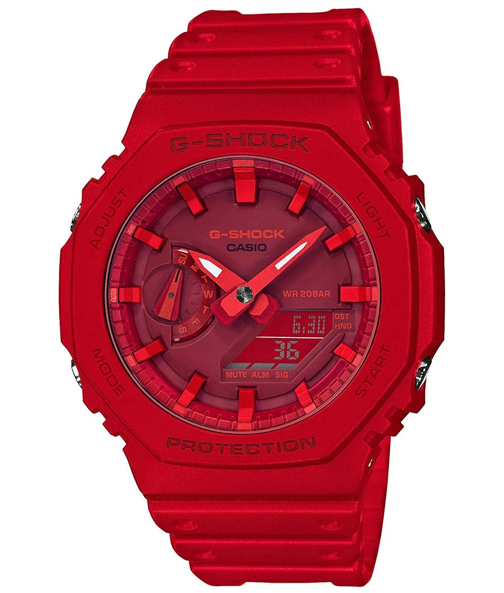 BRAND NEW Casio G-Shock CARBON CORE Mens Ana-Digi Red Watch GA2100