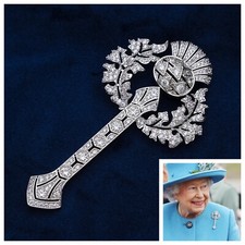 Queen Mary ’S Schottische Distel Brosche Lebensgroß, 5A Cubic Zirkonia Rhodium