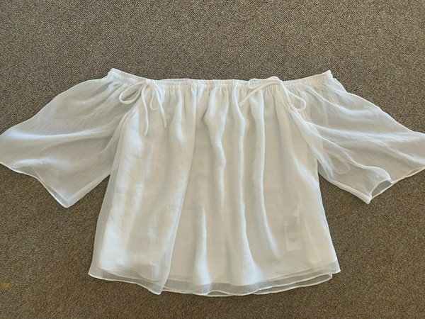 FOREVER NEW White Off Shoulder Top Size 6