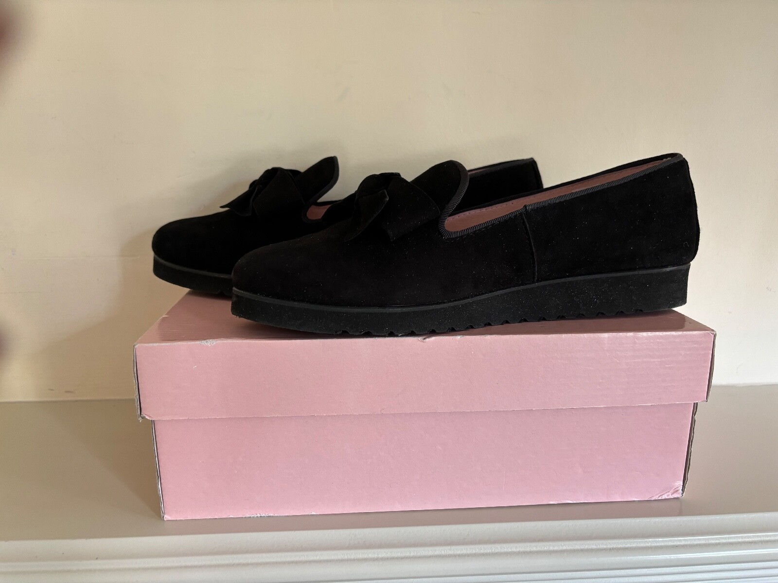 Bailarinas españolas - mocasines de cuero gamuza negro - eu 40 uk 7 - caja original