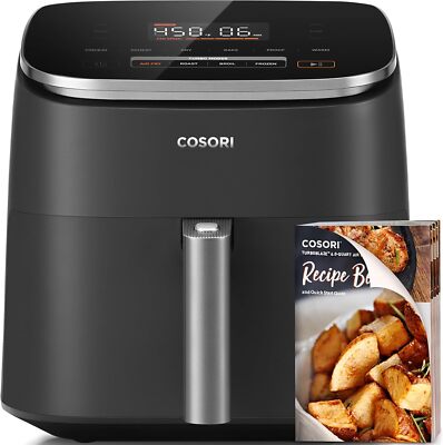 COSORI Air Fryer 9-in-1, Compact & Large 6-Qt, Fast Turbo Modes 90 450°F Precise