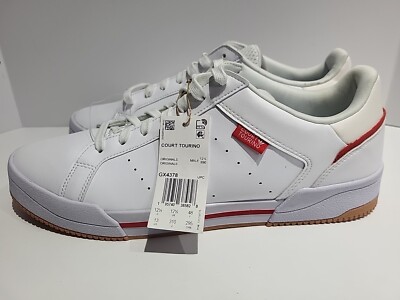 Adidas Men's Originals Court Tourino Shoes White/Vivid Red GX4378