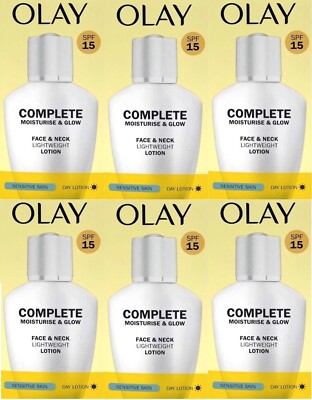 6 Olay komplette leichte 3in1 Feuchtigkeitscreme Tageslotion empfindlich LSF 15 100ml