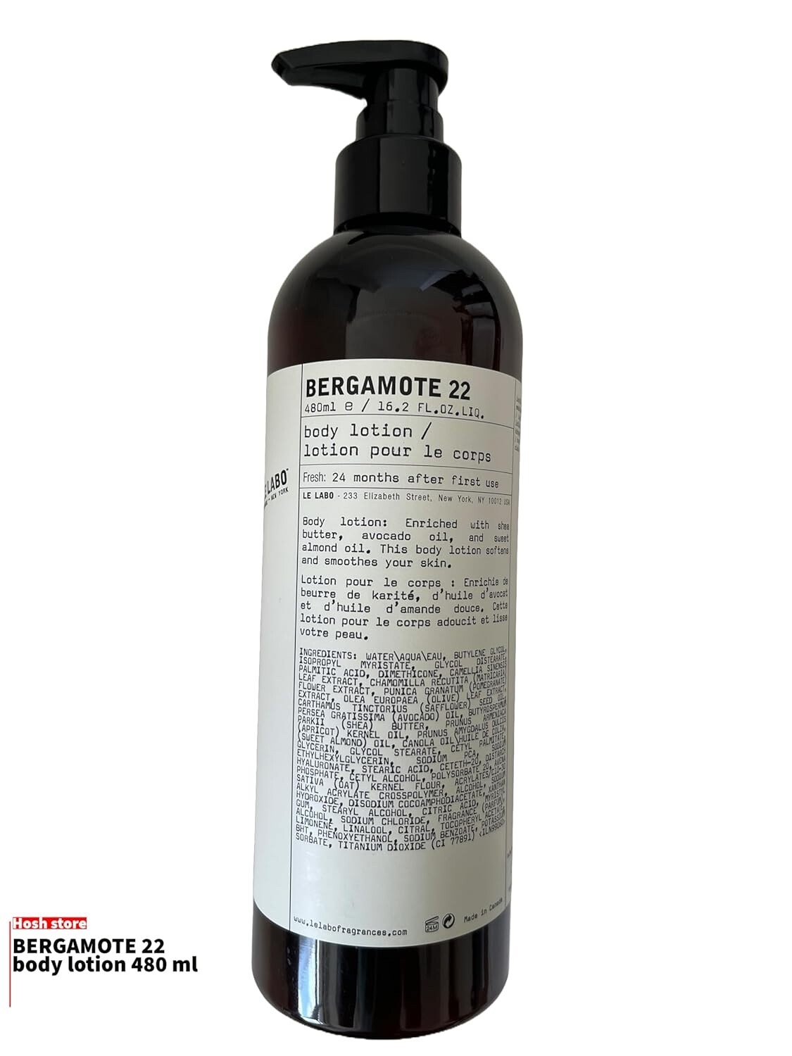 Loción corporal Le Labo Bergamote 22 480 ml nueva menor comestible imperfecta