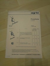 Agria 300 Motormäher Preisliste Balkenmäher