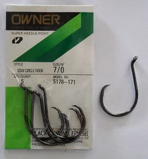 Owner SSW Circle Fishing Hooks - All Sizes - 5178