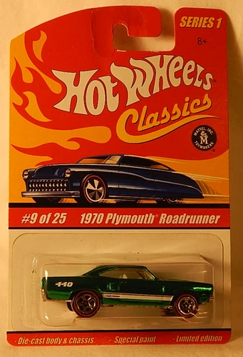 1970 Plymouth Roadrunner Muscle Car Spectra Green Redlines Hot Wheels Classics