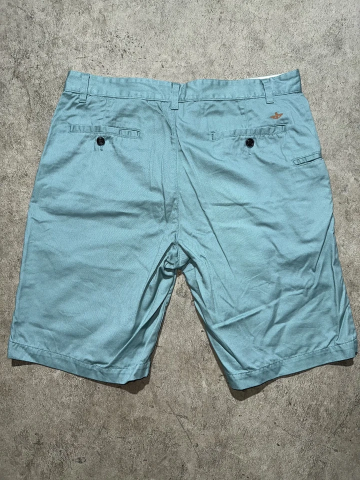 Pantalones Cortos Chinos Dockers Para Hombres Talla 36 Verde Azulado 100% Algodón Caqui Preppy Informales Foto 2 de 4