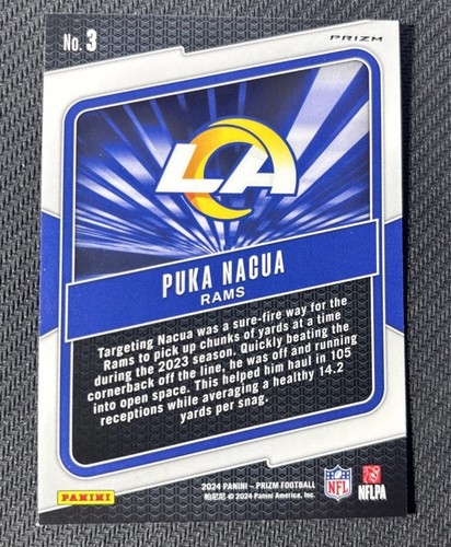 2024 Prizm Hype Green Wave #3 Puka Nacua Los Angeles Rams - Foto 2 di 2