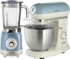 Image of Ariete Retro Style Jug Blender and Stand Mixer Set, Vintage Design Blue