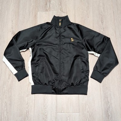 OVO Octobers Very Own Mens Medium Satin Track Jacket Black Gold Lined Owl Zip Up