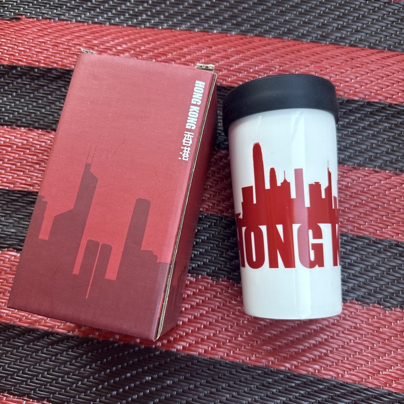 PACIFIC COFFEE COMPANY COFFEE Travel MUG  WITH LID Hong Kong Rare New
