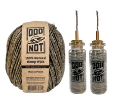 Thick Hemp Wick 200ft + 2 Hemp Wick Jar Dispenser Bundle - 100% Natural Lighter