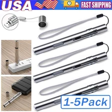 5Pack LED USB RECHARGEABLE MINI FLASHLIGHT Stainless Steel Pen Light 1000 Lumens