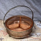 Vintage Farberware Pink Depression Glass Candy Bowl Dish Footed Trinket Dish