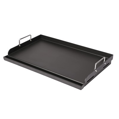 25'' x 16'' Pre-Seasoned Nonstick Cast Iron Griddle for Gas & Charcoal Grills  ...