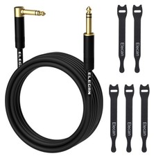1/4 Inch TRS Instrument Cable 50 Ft- Right Angle to Straight 6.35mm Male Jack...