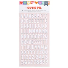 American Crafts Cutie Pie Puffy Stickers 97/Pkg-Alphabet - Foil