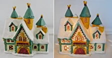 Cheryl Ann Christmas Village Santa’s Toy Shop w Turrets Lighted 1994 Fantasy