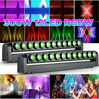 #ad 300W 12LED Wall Washer Party Light DMX RGBW Strobe Beam Moving Head Bar Lights $339.99