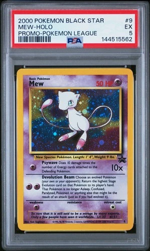 2000 POKEMON PROMO BLACK STAR POKEMON LEAGUE #9 MEW-HOLO PSA 5