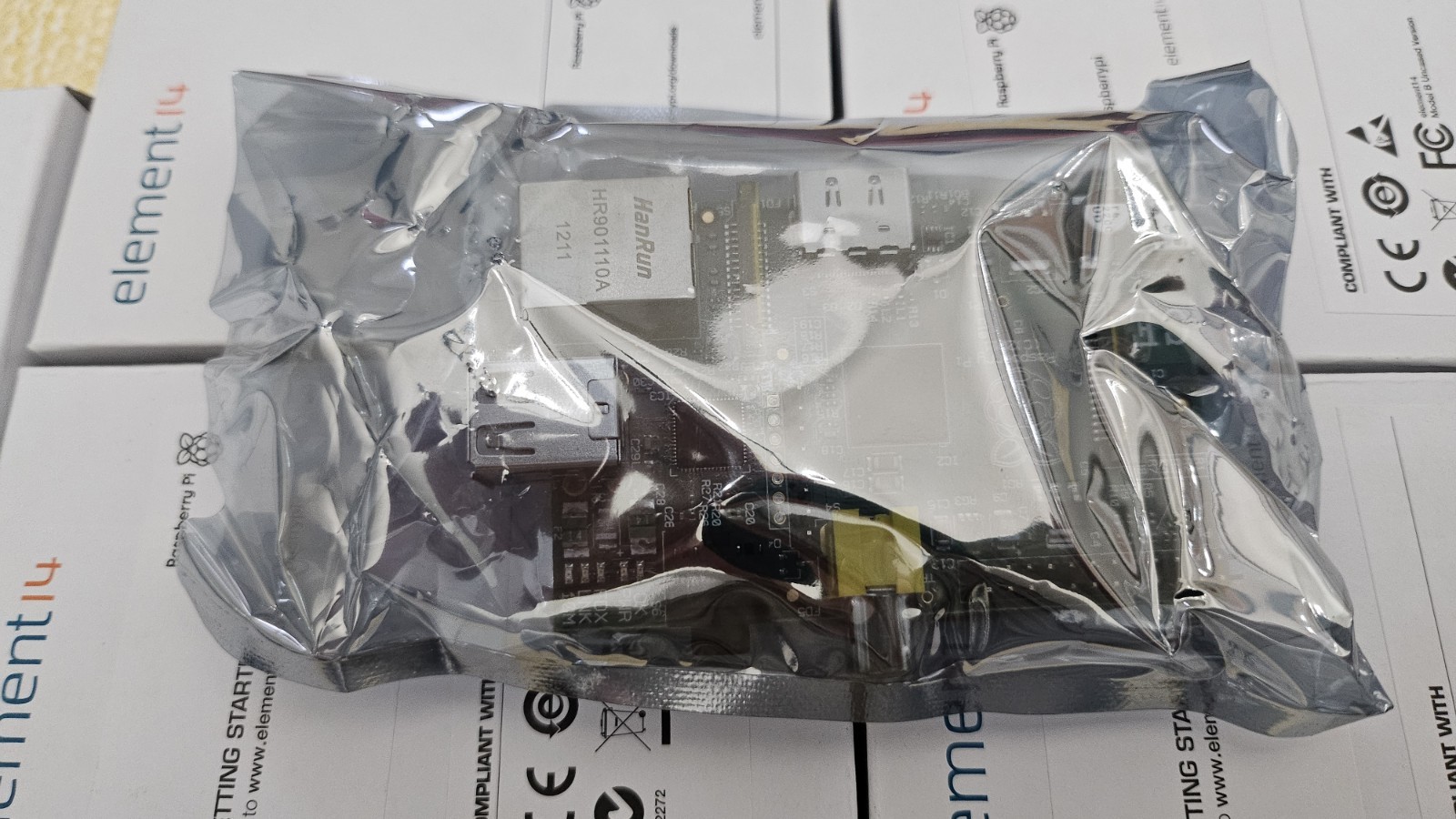 New element 14 Raspberry Pi Model B Rev1 board. 512 MB.