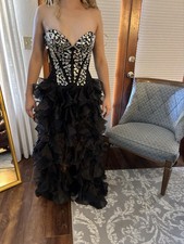 Sherri Hill Black & Rhine Stone Fornal Dress Black Size 0