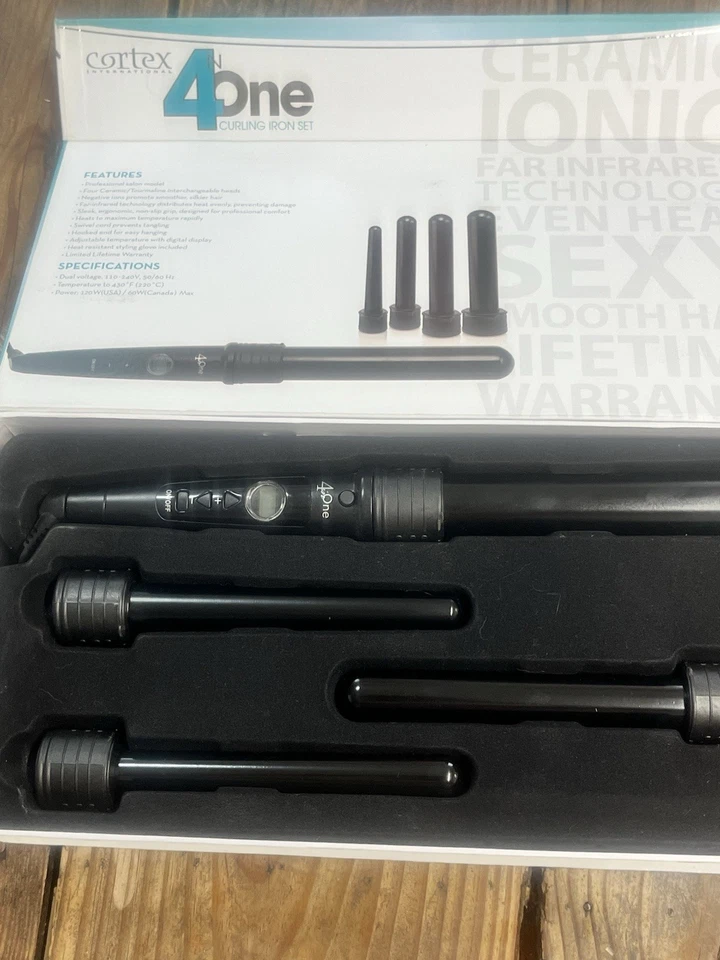 Cortex 4-In-1 Clipless Curling Iron Set Professional Tourmaline Ceramic Ionic - Image 4 of 4