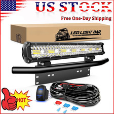 20 Inch 420W Triple Row Flood Spot Combo with Bracket and Wiring Harness Kit
