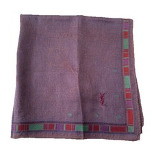 YVES SAINT LAURENT Vintage Taschentuch Bedruckt Herren Quadrat Lila Multi OS