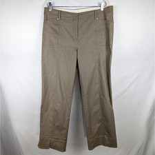 Vintage CO  EDDY Linen Blend Brown Trousers Women's Size 14 Neutral Pants Large