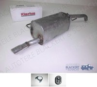 Klarius Auspuff Endtopf+ Anbauteile für Micra C K12 1.4 + 16V Steckverbindung