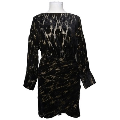 Zara Woman, Kleid, Größe: S, Schwarz/Gold, Metallfaser/Polyamid/Viskose #cDl