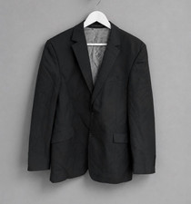 Ben Sherman Black Wool Blend Suit Jacket/Blazer 42R Single-Breasted Two-Button