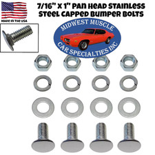 716 X 1 Bumper Bolts Pan Flat Head Stainless Steel Front Rear Chevy C10 4pc G 716 X 1 Bumper Bolts Pan Flat Head Stainless Steel Front Rear Chevy C10 4pc G