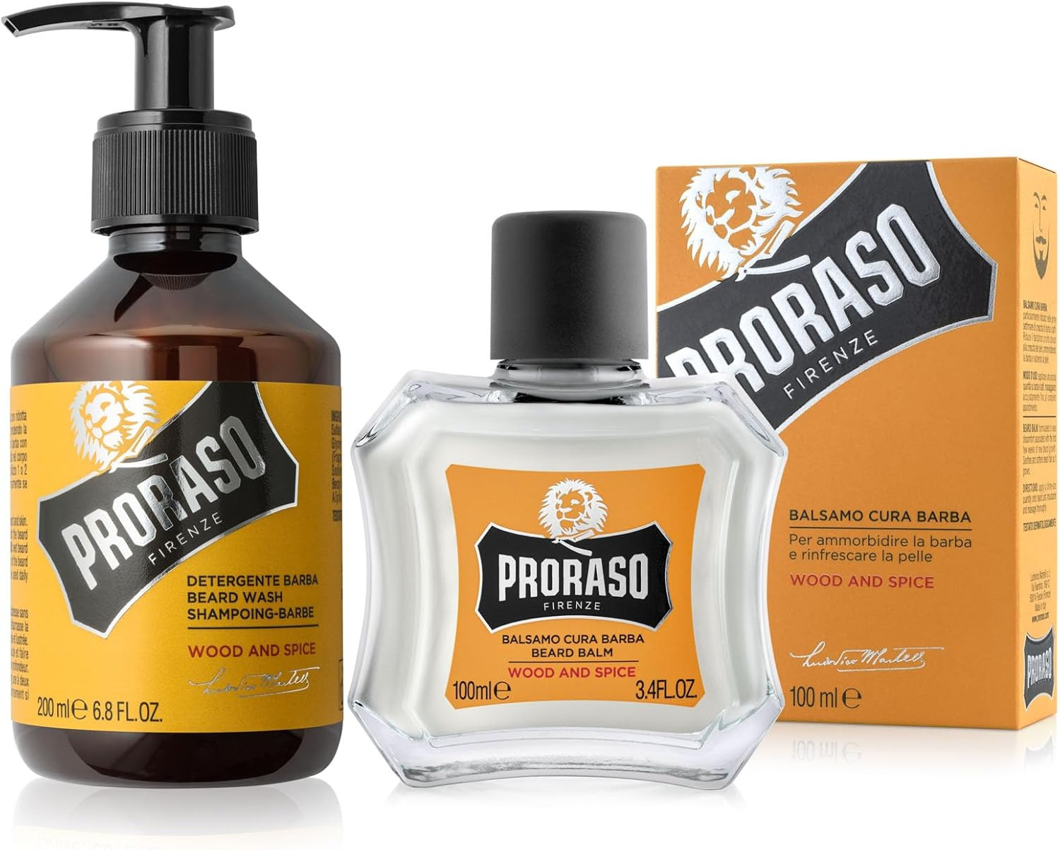 Kit Barba Proraso Wood and Spice | Shampoo 200ml + Balsamo 100ml