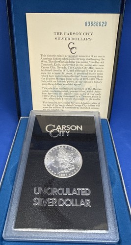 1883-CC Morgan Silver Dollar “PL” HIGH GRADE - “RARE” GEM BU UNC Box W/COA