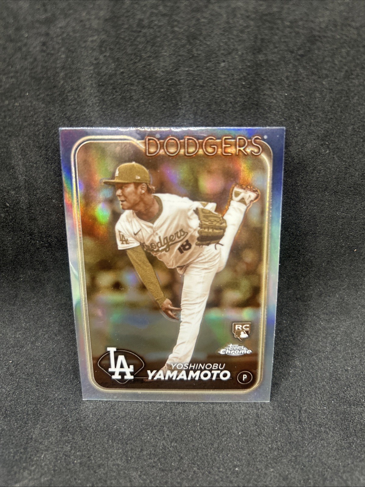 2024 Topps Chrome - Yoshinobu Yamamoto #18 Sepia Refractor (RC)
