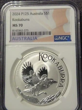 2024 P125 Australia Kookaburra  S$1 NGC Flag Label MS70