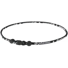 Phiten Classic Star Titanium Single Strand Necklace Black - 18 Inch