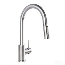 HOTIS Kitchen Sink Faucet Brushed Nickel with Pull Down Sprayer, Single Hole Sta