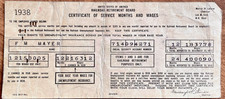 HISTORIC 1938- "I.B.M. 133631-BACK" COMPUTER PUNCH CARD CERTIFICATE OF WAGES