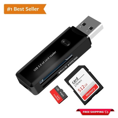 Portable USB 3.0 SD Card Reader - Versatile Memory Adapter for Travel & Home Use