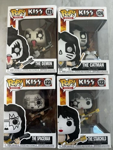 Funko POP! Rocks - KISS Complete Set of 4-The Demon, Starchild, Spaceman, Catman