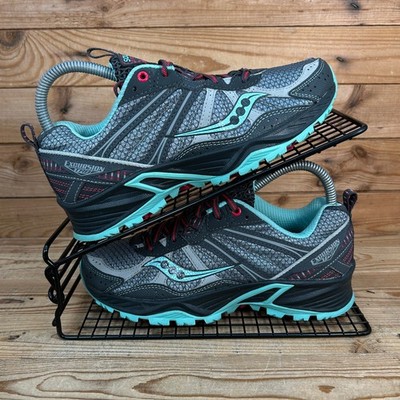 Saucony Turnschuhe Damen Größe UK 4 Excursion Trail 8 silber türkis Wanderschuhe