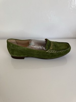 Sioux Loafer Mokassins Wildleder Grün Damen Gr. 37,5 UK 4.5