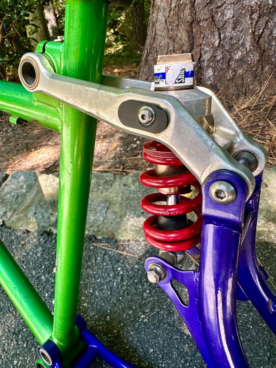 GT LTS 4000 ALL TERRAIN 4130 CR-MO FRAME GREEN PURPLE ROCKSHOX