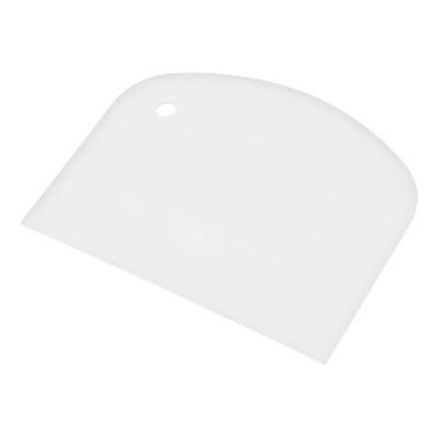 Bakery Plastic D Shaped Flour Bread Cake Dough Scraper Cutter Clear White